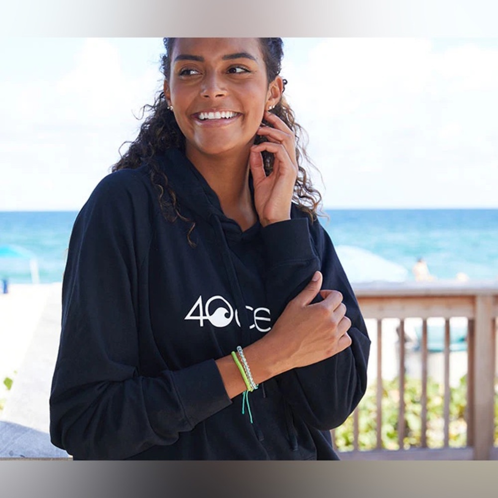 4ocean Black Unisex Medium NWOT Hoodie organic cotton